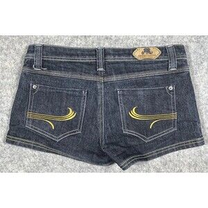 Rock Revolution Jean Shorts Button & Zip Front Embroidered Pockets Women Size 27